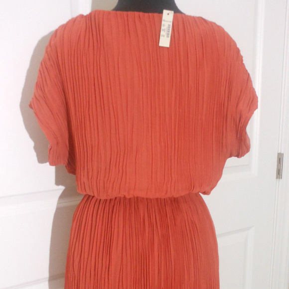 MADEWELL Artemis Pleated Dress S NWT $178 Brick - Picture 6 of 8